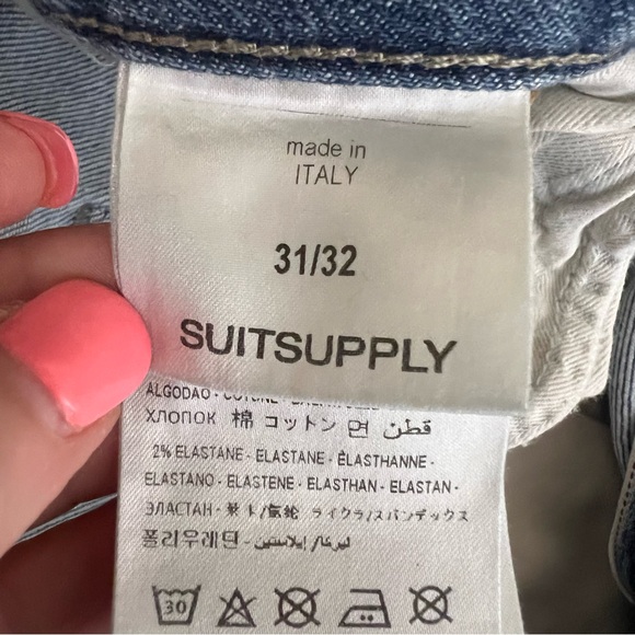 Suitsupply Candiani Denim Jeans Men’s Sz 31x32 Italy Made Button Fly Distressed - Picture 11 of 16